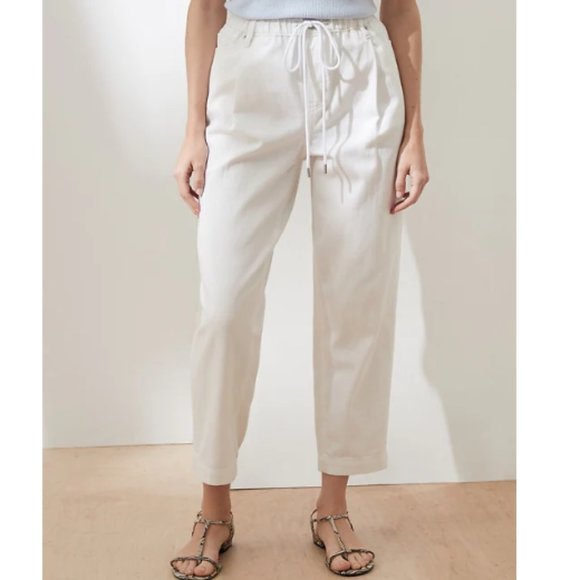 Banana Republic Factory Pants - NWT BanRepF High Rise Drawcord Barrel Jean Pant XS 0/2 White F179